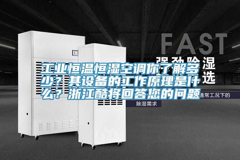 工業(yè)恒溫恒濕空調(diào)你了解多少？其設(shè)備的工作原理是什么？浙江酷將回答您的問題